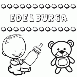 Nome Edelburga para pintar. Desenhos de todos os nomes para colorir