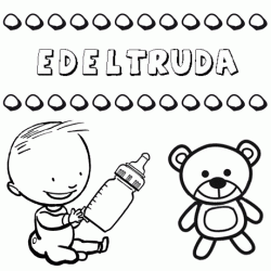 Nome Edeltruda para pintar. Desenhos de todos os nomes para colorir