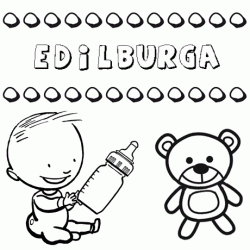 Nome Edilburga para pintar. Desenhos de todos os nomes para colorir