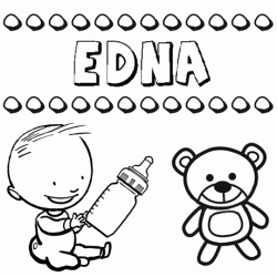 Nome Edna para pintar. Desenhos de todos os nomes para colorir