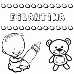 Nome Eglantina para pintar. Desenhos de todos os nomes para colorir