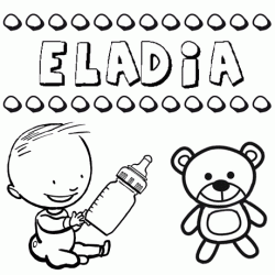 Nome Eladia para pintar. Desenhos de todos os nomes para colorir