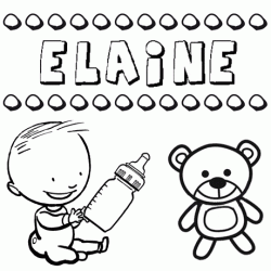Nome Elaine para pintar. Desenhos de todos os nomes para colorir