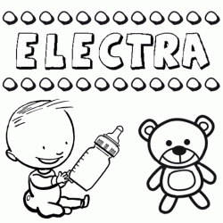 Nome Electra para pintar. Desenhos de todos os nomes para colorir
