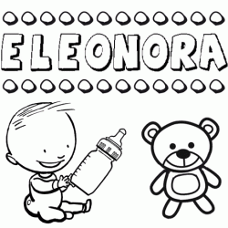 Nome Eleonora para pintar. Desenhos de todos os nomes para colorir