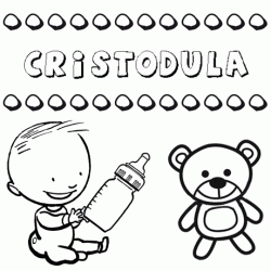 Nome Cristòdula para pintar. Desenhos de todos os nomes para colorir
