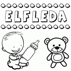 Nome Elfleda para pintar. Desenhos de todos os nomes para colorir