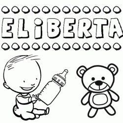 Nome Eliberta para pintar. Desenhos de todos os nomes para colorir