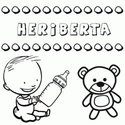 Nome Heriberta para pintar. Desenhos de todos os nomes para colorir
