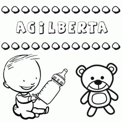 Nome Agilberta para pintar. Desenhos de todos os nomes para colorir