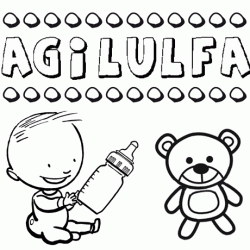 Nome Agilulfa para pintar. Desenhos de todos os nomes para colorir