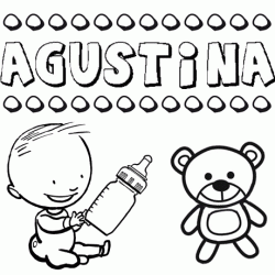 Nome Agustina para pintar. Desenhos de todos os nomes para colorir