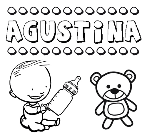 Nome Agustina para pintar. Desenhos de todos os nomes para colorir