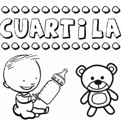 Nome Cuartila para pintar. Desenhos de todos os nomes para colorir