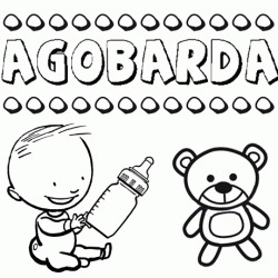 Nome Agobarda para pintar. Desenhos de todos os nomes para colorir