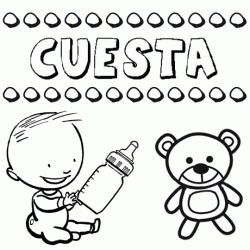 Nome Cuesta para pintar. Desenhos de todos os nomes para colorir