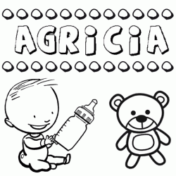Nome Agricia para pintar. Desenhos de todos os nomes para colorir