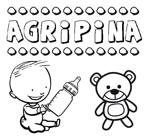 Nome Agripina para pintar. Desenhos de todos os nomes para colorir