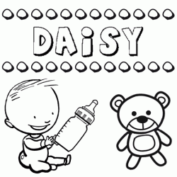 Nome Daisy para pintar. Desenhos de todos os nomes para colorir