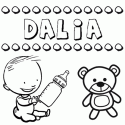 Nome Dalia para pintar. Desenhos de todos os nomes para colorir
