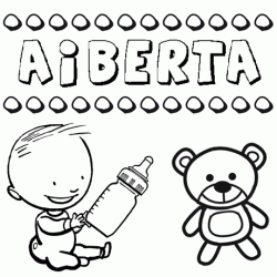 Nome Aiberta para pintar. Desenhos de todos os nomes para colorir