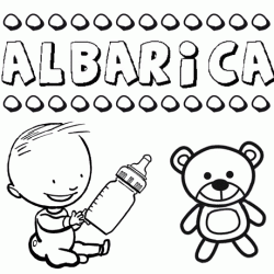 Nome Albarica para pintar. Desenhos de todos os nomes para colorir