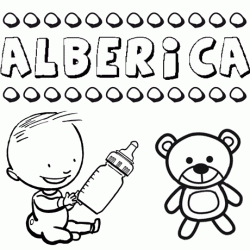 Nome Alberica para pintar. Desenhos de todos os nomes para colorir