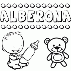 Nome Alberona para pintar. Desenhos de todos os nomes para colorir