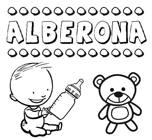 Nome Alberona para pintar. Desenhos de todos os nomes para colorir