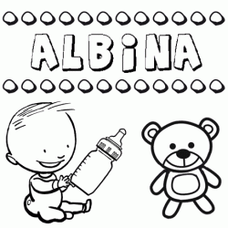Nome Albina para pintar. Desenhos de todos os nomes para colorir