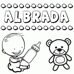 Nome Albrada para pintar. Desenhos de todos os nomes para colorir
