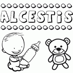 Nome Alcestis para pintar. Desenhos de todos os nomes para colorir