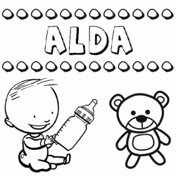 Nome Alda para pintar. Desenhos de todos os nomes para colorir
