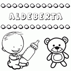 Nome Aldeberta para pintar. Desenhos de todos os nomes para colorir