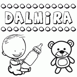 Nome Dalmira para pintar. Desenhos de todos os nomes para colorir