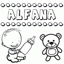 Nome Alfana para pintar. Desenhos de todos os nomes para colorir