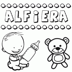 Nome Alfiera para pintar. Desenhos de todos os nomes para colorir