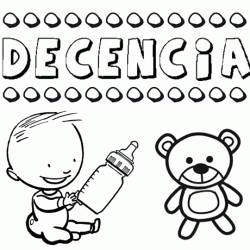 Nome Decencia para pintar. Desenhos de todos os nomes para colorir