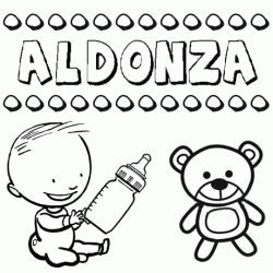 Nome Aldonza para pintar. Desenhos de todos os nomes para colorir