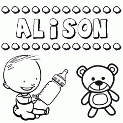 Nome Alison para pintar. Desenhos de todos os nomes para colorir