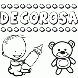 Nome Decorosa para pintar. Desenhos de todos os nomes para colorir