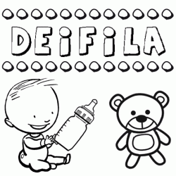 Nome Deífila para pintar. Desenhos de todos os nomes para colorir