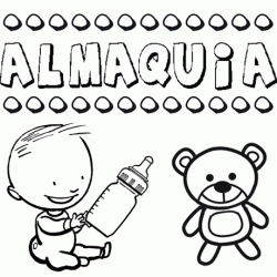 Nome Almaquia para pintar. Desenhos de todos os nomes para colorir
