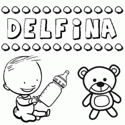 Nome Delfina para pintar. Desenhos de todos os nomes para colorir