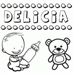 Nome Delicia para pintar. Desenhos de todos os nomes para colorir