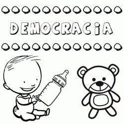 Nome Democracia para pintar. Desenhos de todos os nomes para colorir