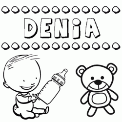 Nome Denia para pintar. Desenhos de todos os nomes para colorir