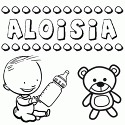 Nome Aloisia para pintar. Desenhos de todos os nomes para colorir