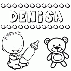 Nome Denisa para pintar. Desenhos de todos os nomes para colorir