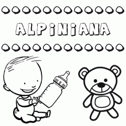 Nome Alpiniana para pintar. Desenhos de todos os nomes para colorir